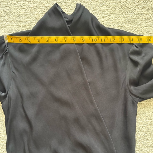 Catherine Malandrino Wrap Silk Black Waist Tie Quiet Luxury Blouse Vtg Y2K - Picture 11 of 15